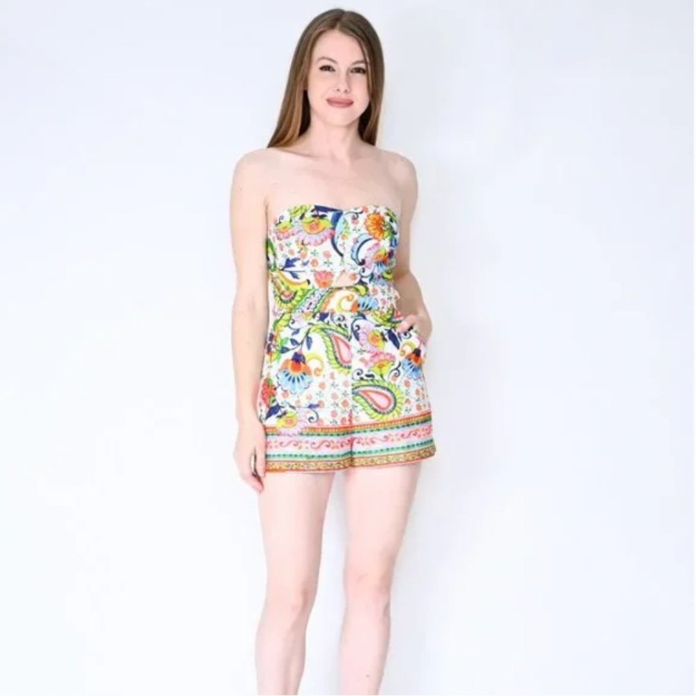 AMANDA UPRICHARD Nalia Romper Bold Floral Multi